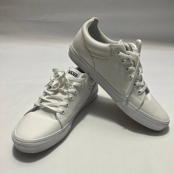 Vans White Leather "Seldan" Low Top Sneaker - Picture 1 of 14